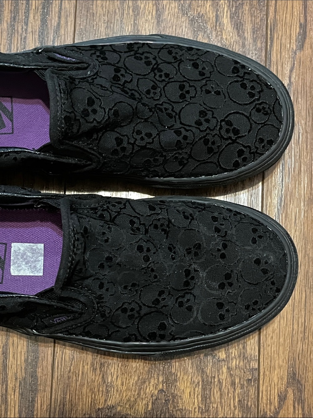 Vans Black Skull Slip-On Sneakers - Picture 13 of 16